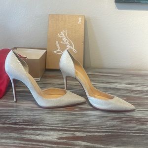 Christian louboutin Iris’s 100 silver glitter pumps